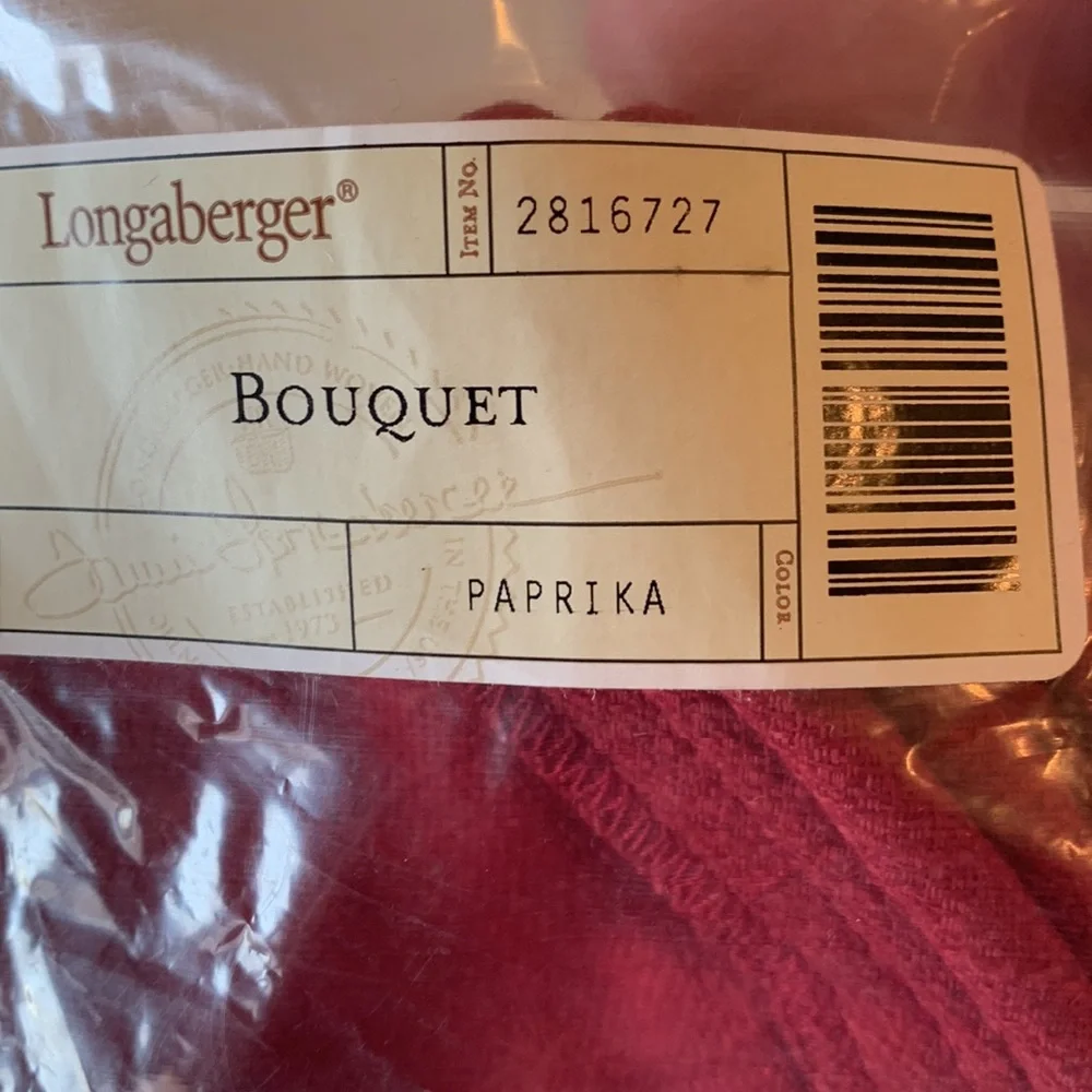 Longaberger Bouquet Basket Fabric Liner in Paprika, NEW